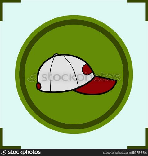Baseball cap color icon. Isolated vector illustration. Baseball cap color icon