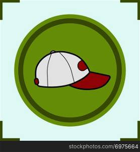 Baseball cap color icon. Isolated vector illustration. Baseball cap color icon
