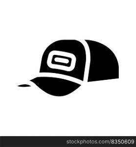 baseball cap glyph icon vector. baseball cap sign. isolated symbol illustration. baseball cap glyph icon vector illustration