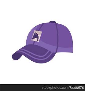 Baseball cap hat sport clothing vector icon. Fashion uniform illustration and isolated white design. Headwear object style with visor and textile wear head for human. Casual american clothes element