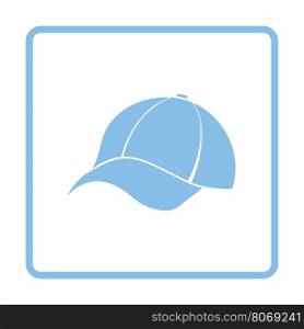 Baseball cap icon. Blue frame design. Vector illustration.
