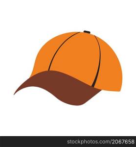 Baseball Cap Icon. Flat Color Design. Vector Illustration.