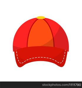 Baseball cap in flat cartoon style on white, stock vector illustration