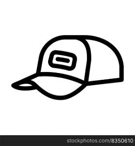 baseball cap line icon vector. baseball cap sign. isolated contour symbol black illustration. baseball cap line icon vector illustration