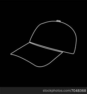 Baseball cap white icon .
