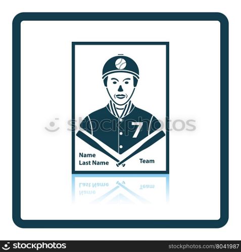 Baseball card icon. Shadow reflection design. Vector illustration.