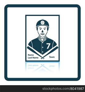 Baseball card icon. Shadow reflection design. Vector illustration.
