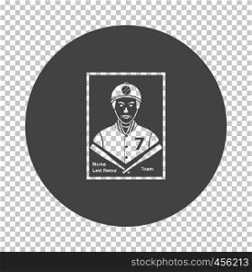 Baseball card icon. Subtract stencil design on tranparency grid. Vector illustration.