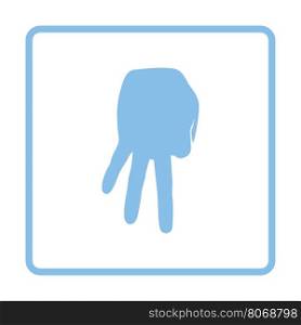 Baseball catcher gesture icon. Blue frame design. Vector illustration.