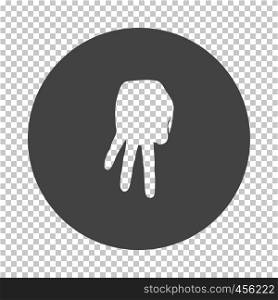 Baseball catcher gesture icon. Subtract stencil design on tranparency grid. Vector illustration.
