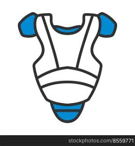 Baseball Chest Protector Icon. Editable Bold Outline With Color Fill Design. Vector Illustration.
