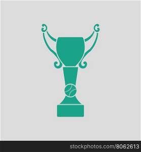 Baseball cup icon. Gray background with green. Vector illustration.