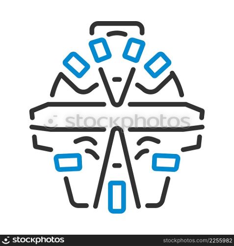 Baseball Face Protector Icon. Editable Bold Outline With Color Fill Design. Vector Illustration.