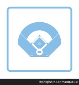 Baseball field aerial view icon. Blue frame design. Vector illustration.