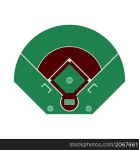 Baseball Field Aerial View Icon. Flat Color Design. Vector Illustration.