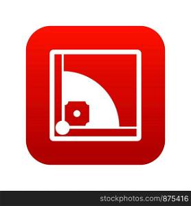 Baseball field icon digital red for any design isolated on white vector illustration. Baseball field icon digital red