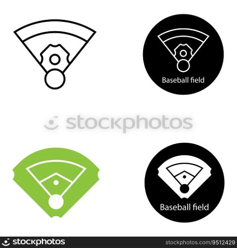 baseball field icon vector tempate illustration logo design