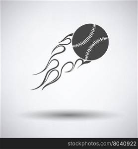 Baseball fire ball icon on gray background, round shadow. Vector illustration.