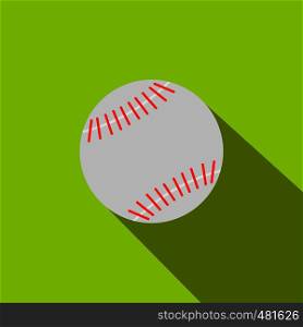 Baseball flat icon on a green background. Baseball flat icon
