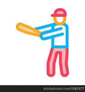Baseball Gamer Icon Vector. Outline Baseball Gamer Sign. Isolated Contour Symbol Illustration. Baseball Gamer Icon Vector Outline Illustration