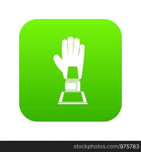 Baseball glove award icon digital green for any design isolated on white vector illustration. Baseball glove award icon digital green