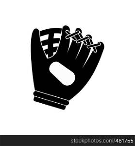 Baseball glove black simple icon isolated on white background. Baseball glove black simple icon