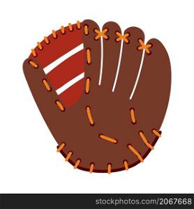 Baseball Glove Icon. Flat Color Design. Vector Illustration.
