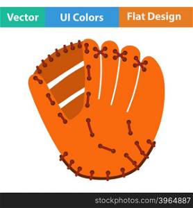 Baseball glove icon. Flat design. Vector illustration.