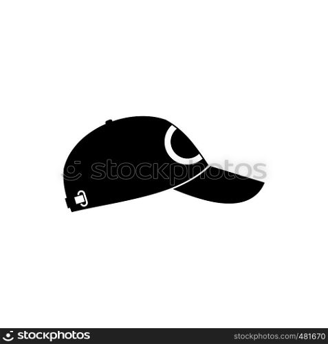 Baseball hat black simple icon isolated on white background. Baseball hat black simple icon