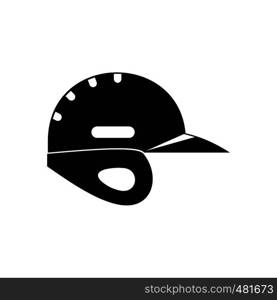 Baseball helmet black simple icon isolated on white background. Baseball helmet black simple icon