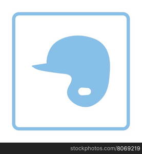 Baseball helmet icon. Blue frame design. Vector illustration.