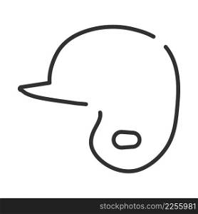 Baseball Helmet Icon. Editable Bold Outline With Color Fill Design. Vector Illustration.