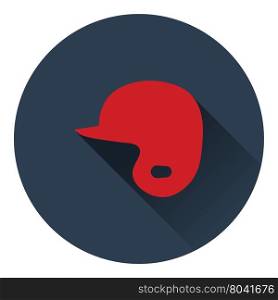 Baseball helmet icon. Flat color design. Vector illustration.