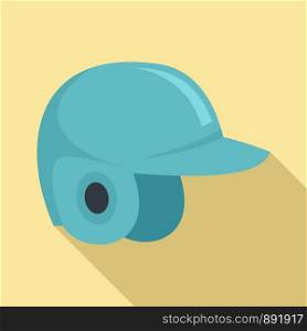 Baseball helmet icon. Flat illustration of baseball helmet vector icon for web design. Baseball helmet icon, flat style