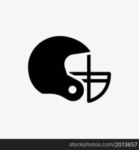 baseball helmet icon, flat vector illustration