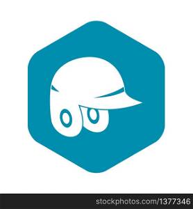 Baseball helmet icon. Simple illustration of baseball helmet vector icon for web. Baseball helmet icon, simple style