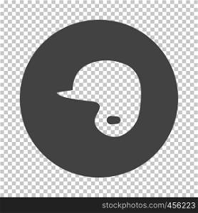 Baseball helmet icon. Subtract stencil design on tranparency grid. Vector illustration.