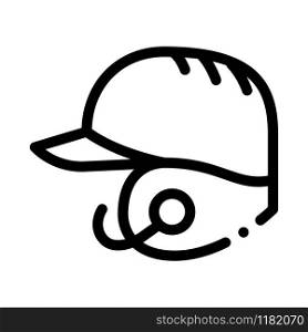 Baseball Helmet Icon Vector. Outline Baseball Helmet Sign. Isolated Contour Symbol Illustration. Baseball Helmet Icon Vector Outline Illustration