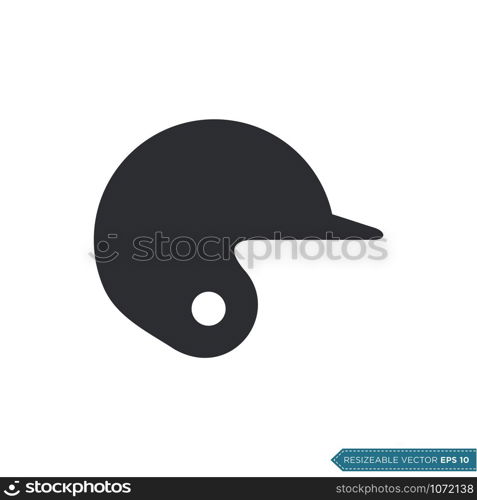 Baseball Helmet Icon Vector Template Flat Design