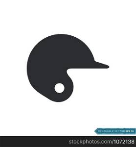 Baseball Helmet Icon Vector Template Flat Design