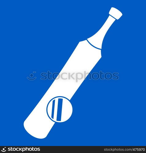 Baseball icon white isolated on blue background vector illustration. Baseball icon white