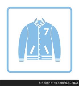 Baseball jacket icon. Blue frame design. Vector illustration.