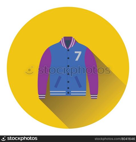 Baseball jacket icon. Flat color design. Vector illustration.