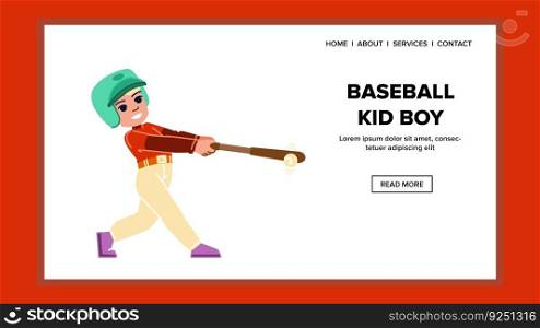baseball kid boy vector. child youth, team player, game league, sport young, exercise fun baseball kid boy web flat cartoon illustration. baseball kid boy vector
