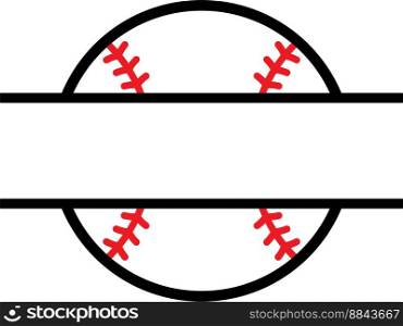 Baseball or softball ball monogram vector image