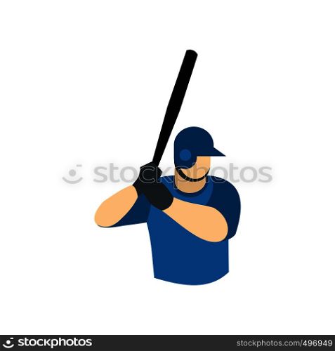 Baseball player flat icon isolated on white background. Baseball player flat icon