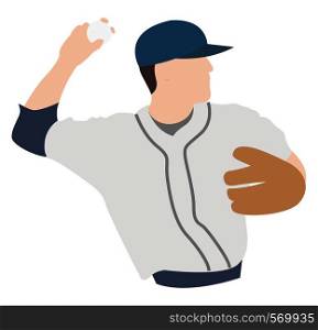 Baseball player, illustration, vector on white background.