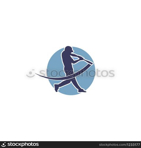 Baseball player logo design. Sport club logo design.