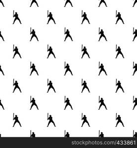 Baseball player with bat pattern seamless in simple style vector illustration. Baseball player with bat pattern vector