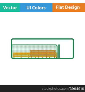 Baseball reserve bench icon. Flat design. Vector illustration.